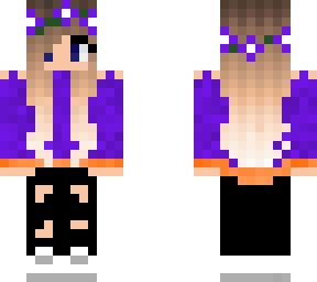 purple and orange with a flower crown