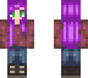 purple hair woman