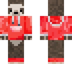 savage sloth with hoodie (red reskin)