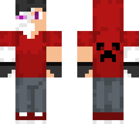 white ender guy whit red hoodie tiver skin
