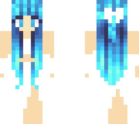 blue hair angel girl in white 2 piece dress