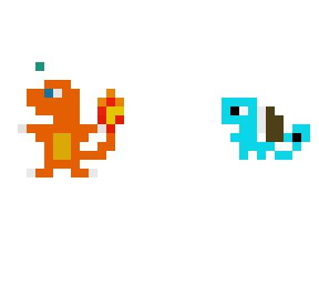 charmander and spertle pixel art