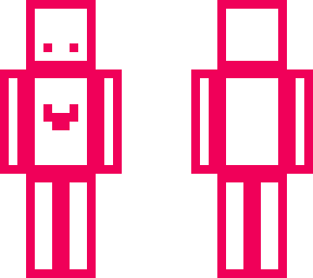 hot pink outline
