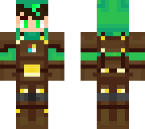 my skin with gold hex's armour from mc dungeons