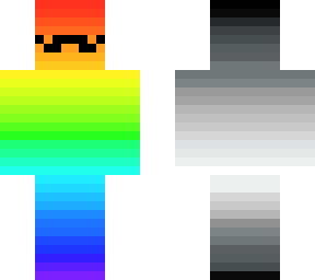 rainbow/black and white gradient with moustace