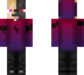 red purple fade sweter half blackdoge
