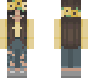 ~brown highlights yellow floral girl~