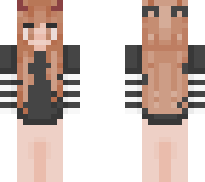 aesthetic girl in black shirt with striped sleeves