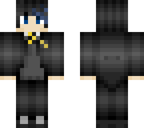 blue haired human - hufflepuff