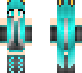 hatsune miku orange headphones