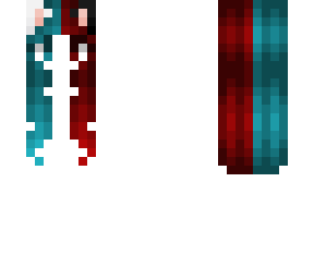 hb - nether red & cyan - black & white cat ears