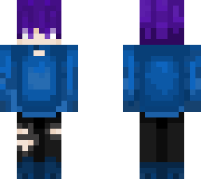 purple hair boy person