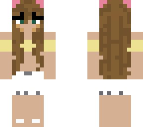 the iconic summer tiktok girl with a yellow crop top and a skirt!