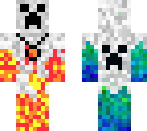 blue and red fire creeper