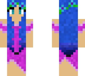 blue hair purple dress the girl