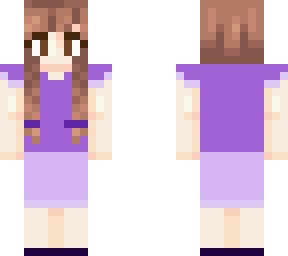 cute purple girl with brown braids
