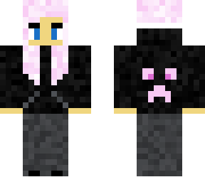 girl w/ black creeper hoodie and pink hair