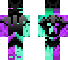half purple/turquoise enderman