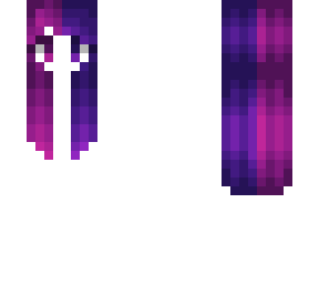 hb - long & straight w/ big bangs - purple magenta split