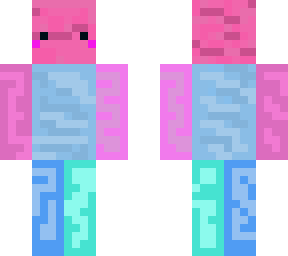 pink blue creature