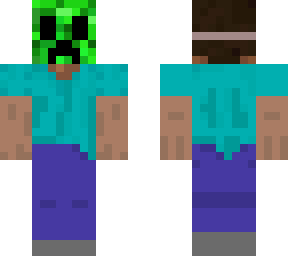 steve with a creeper mask