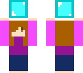 a little girl holding a diamond blok