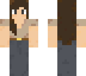 light brown crop top + dark cloudy blue jeans
