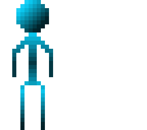 stickman neon blue