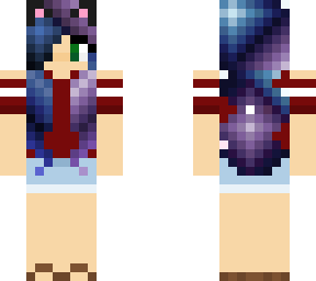 summer cat galaxy-haired girl