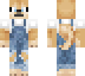 white shirted overalls