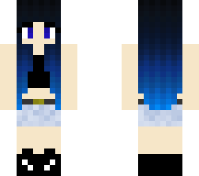 black-blue haired tomboy girl
