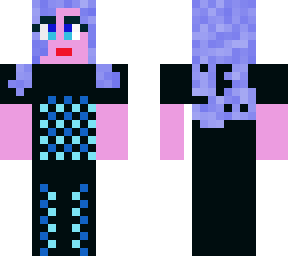 blue haired blue girl