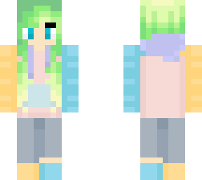 pastel hoodie light green hair