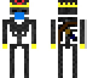 wither skeleton with crown and mask