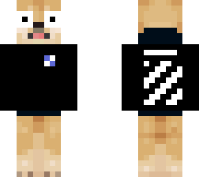doge wearing off-white hoodie