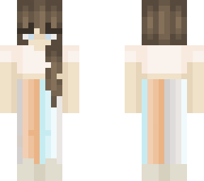 girl with brown hair and orange and blue pants