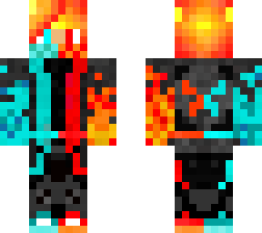 half blue/red fire boi