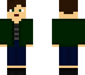 jacket, hair puff, basic skin.