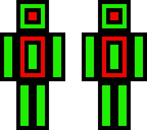 neon red and green