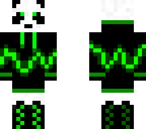 panda with green clothes