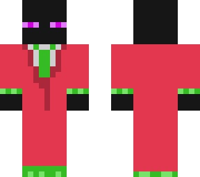 red and green enderman suit