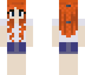red hair with t-shirt and shorts