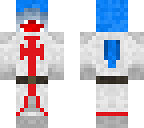 shark wearing white templar knight armor