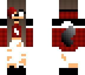 wolf girl with red plad