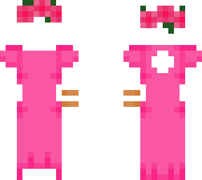 a pink dress
