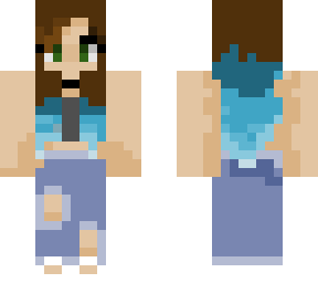 brunette with blue highlights