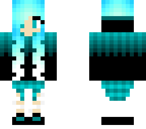 cool, ocean wave teal, hoodie girl