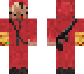 durp villijah in money heist costume with infinity gauntlet