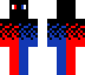 half blue half red