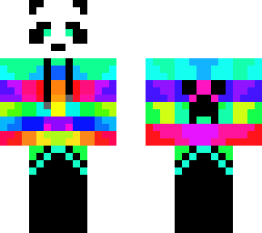 rainbow hoodie panda